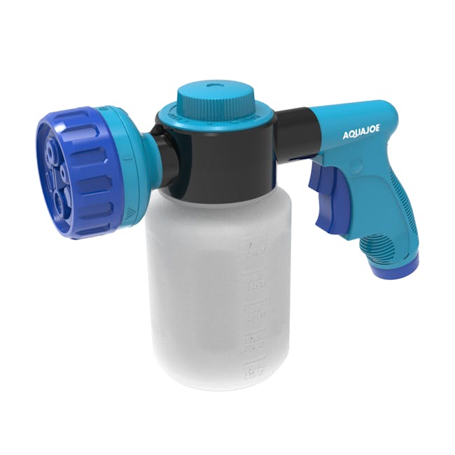 Aqua Joe 17-ounce Hose-Powered Multi Spray Gun with Quick Change Soap to Water Dial.