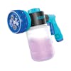 Aqua Joe 17-ounce Hose-Powered Multi Spray Gun with Quick Change Soap to Water Dial filled with detergent.
