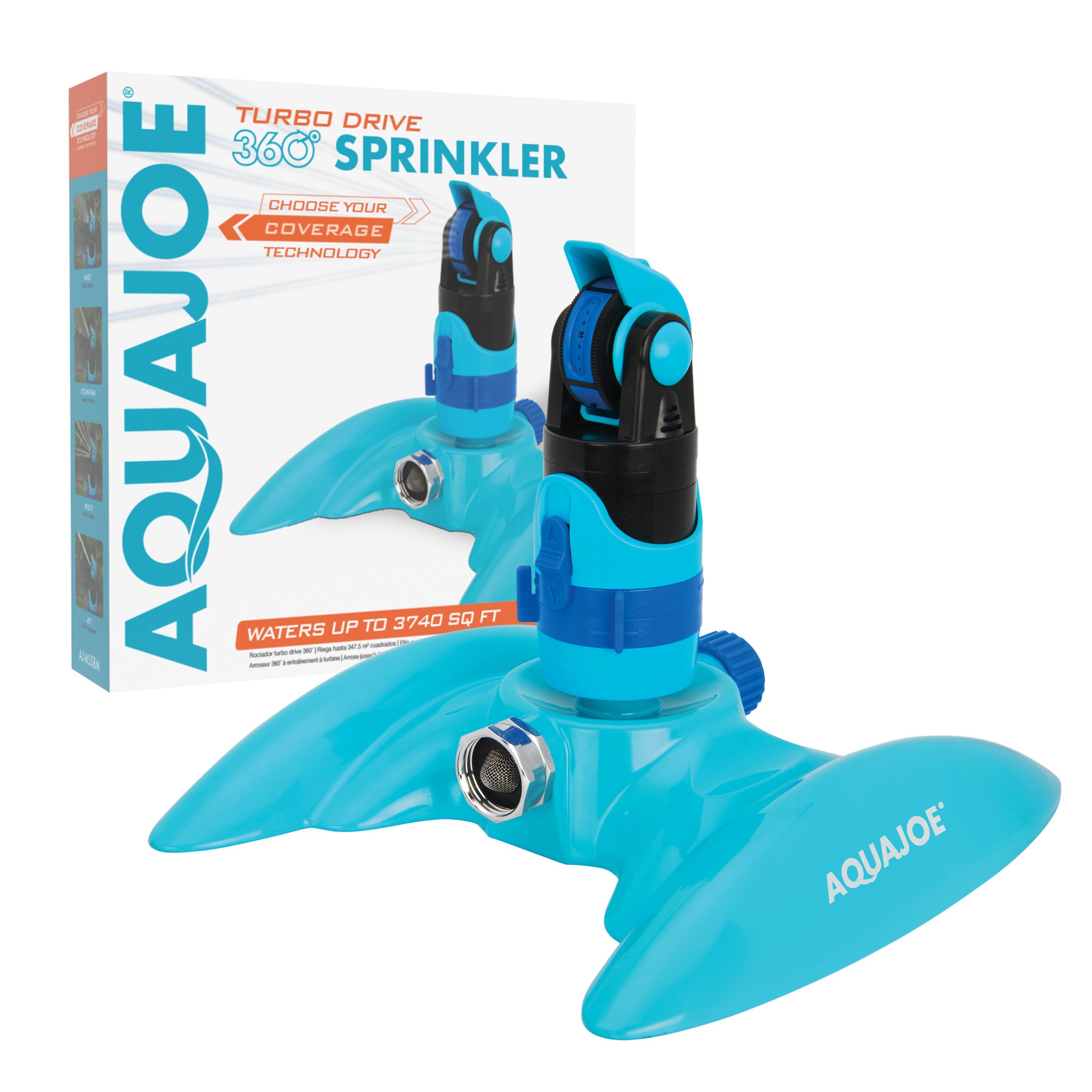 Aqua Joe 4-Pattern 360-Degree Turbo Drive Sprinkler