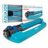 Aqua Joe 18-nozzle Indestructible Metal Base Oscillating Sprinkler with packaging.