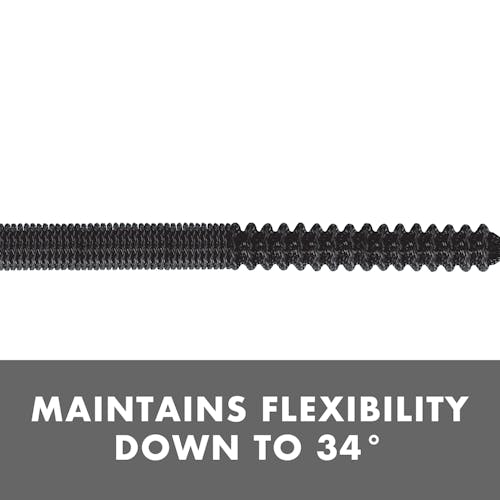 Maintains flexibility down to 34 degrees.