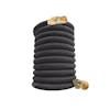 Aqua Joe 50-foot black No-Kink Expandable Garden Hose.