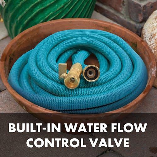 Built-in water flow control valve.