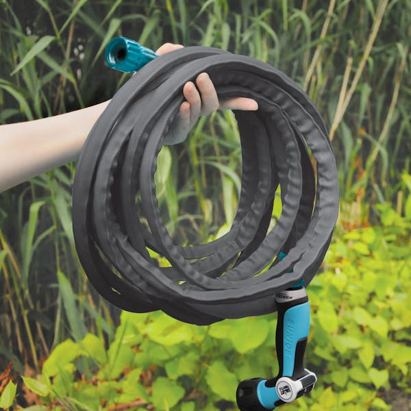 Aqua Joe Ultra Flexible Kink Free Fiberjacket Garden Hose 50 Foot