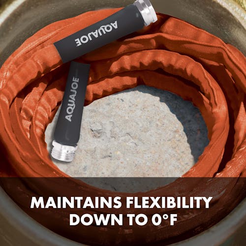 aqua joe fiberjacket hose maintains flexibility down to 0 degrees farenheit