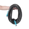 Person holding the Aqua Joe 75-foot FiberJacket Garden Hose.