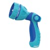 Side view of the Aqua Joe Indestructible Series Non-Slip Grip Hose Nozzle with 7 spray patterns.