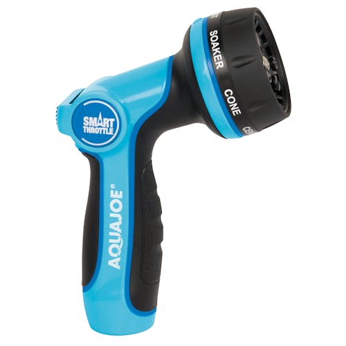 Right-side view of the Aqua Joe Heavy Duty Indestructible Metal Multi Function Adjustable Hose Nozzle.
