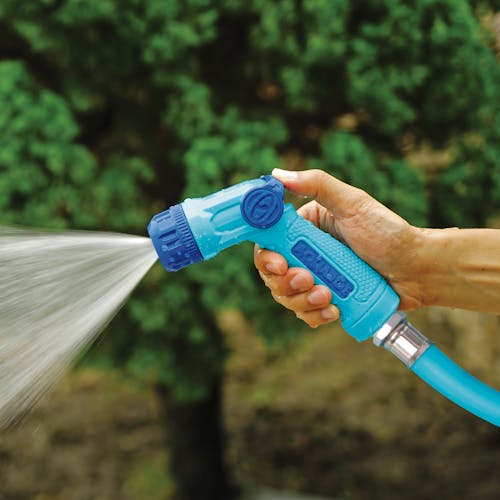 Cone spray for the Aqua Joe Multi Function Adjustable Hose Nozzle.