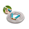 Aqua Joe Metal Garden Hose with inset image of product in use