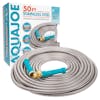 Aqua Joe 50-foot heavy-duty metal garden hose with packaging.