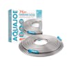 Aqua Joe 75-foot Heavy-Duty Puncture Proof Kink-Free Metal Garden Hose with packaging.