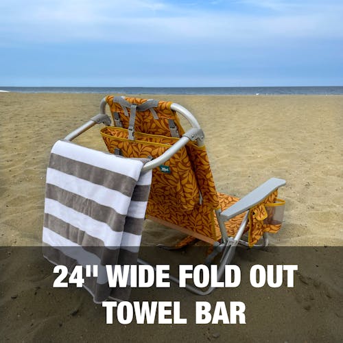 24-inch wide fold out towel bar.