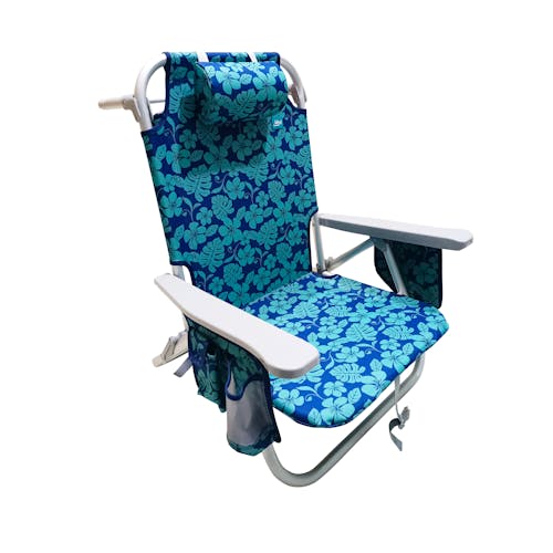 Bliss Hammocks Backpack Aluminum Blue Flower Beach Chair.
