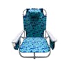 Front view of the Bliss Hammocks Backpack Aluminum Blue Flower Beach Chair.