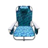 Front view of the Bliss Hammocks Backpack Aluminum Blue Flower Beach Chair.