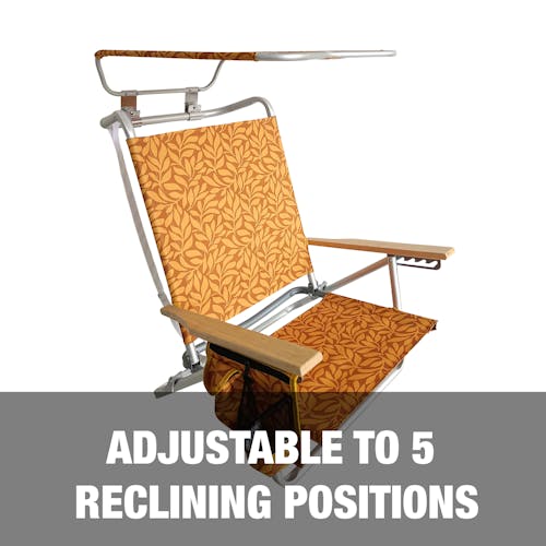 Adjustable to 5 reclining positions.
