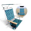 Bliss Hammocks folding beach chair with canopy with inset image of product in use