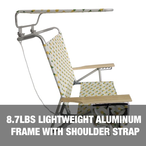 8.7-pound lightweight aluminum frame with shoulder strap.