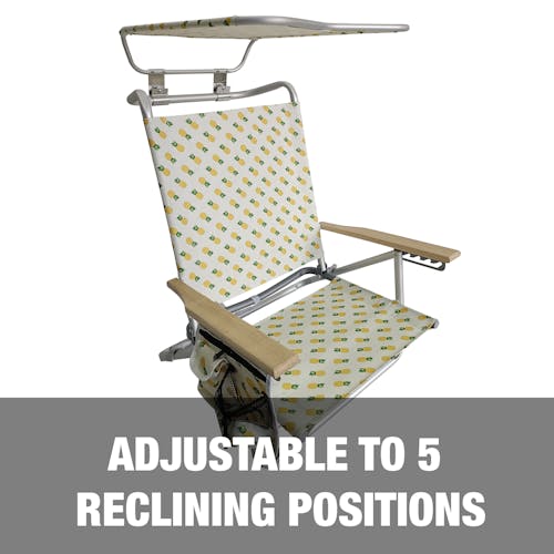Adjustable to 5 reclining positions.