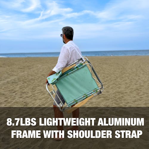 8.7-pound lightweight aluminum frame with shoulder strap.