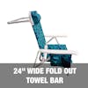 24-inch wide fold out towel bar.