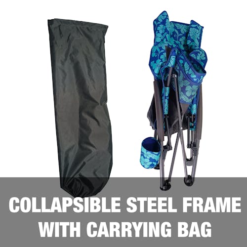 Collapsible steel frame with carrying bag.