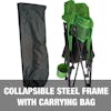 Collapsible steel frame with carrying bag.
