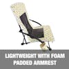 Lightweight with foam padded armrests.