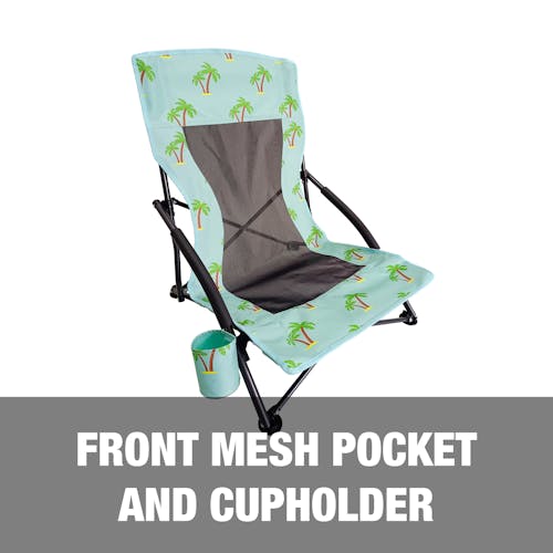 Front mesh pocket and cup holder.
