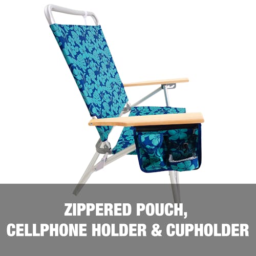Zippered pouch, cellphone holder, and cupholder.