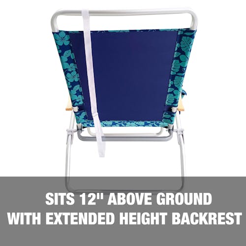 Sire 12-inches above ground with extended height backrest.