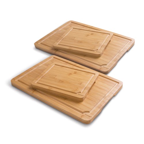EatNeat Set of 4 Authentic Bamboo Cutting Boards.