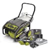 Sun Joe Portable Propane Generator with a 24-Volt Cordless Hot-Swap Powered Inverter Generator Power Station, 25-foot 3-outlet power cord for generators, 2.0-Ah battery, and charger.