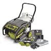 Sun Joe Portable Propane Generator with a 24-Volt Cordless Hot-Swap Powered Inverter Generator Power Station, 25-foot 3-outlet power cord for generators, 2.0-Ah battery, and charger.