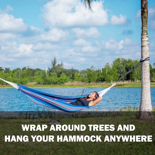 Wrap around trees and hang your hammock anywhere.