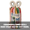 Conveniently comes with a draw string bag for easy travel.