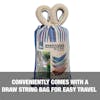 Conveniently comes with a draw string bag for easy travel.