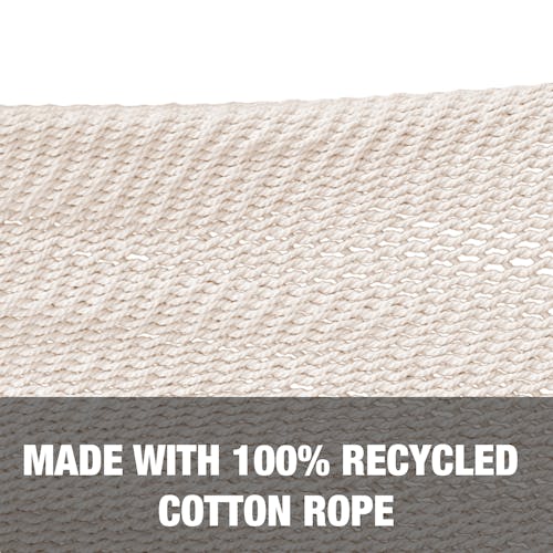 Made with 100 percent recycled cotton rope.