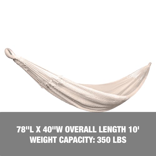 78-inch length, 40-inch width, 10-foot overall length, and a weight capacity of 350 pounds.