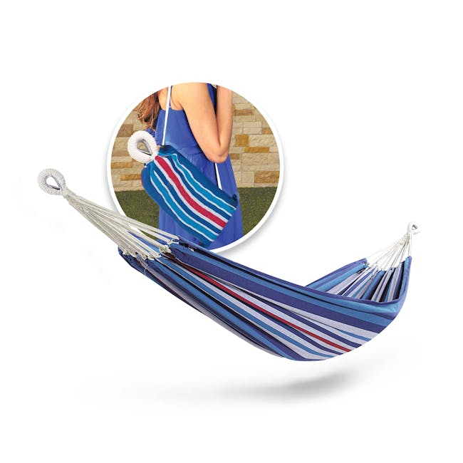 Bliss Hammocks Hammock in a bag with inset image of product being transported