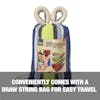 Conveniently comes with a drawstring bag for easy travel.