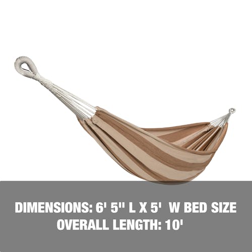 Dimensions: 6 foot and 5 inch length, 5 foot width, and overall length of 10 feet.