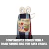 Conveniently comes with a drawstring bag for easy travel.