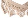 Close-up of the decorative fringe on the Bliss Hammocks 40-inch Wide Brazilian Style Rope Hammock.