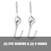 2 eye screws and 2 S hooks.