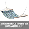Dimensions: 80-inch length, 48-inch width, and an overall length of 9 feet and 3 inches.
