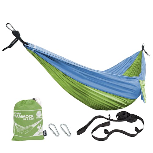 Bliss Hammocks 54-inch Mermaid-variation Camping Hammock with tree straps and carrying bag.