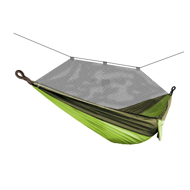 Bliss Hammocks 54-inch wide Forest Green Camping Hammock with mosquito net.