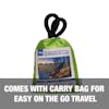 Comes with a carry bag for easy on the go travel.